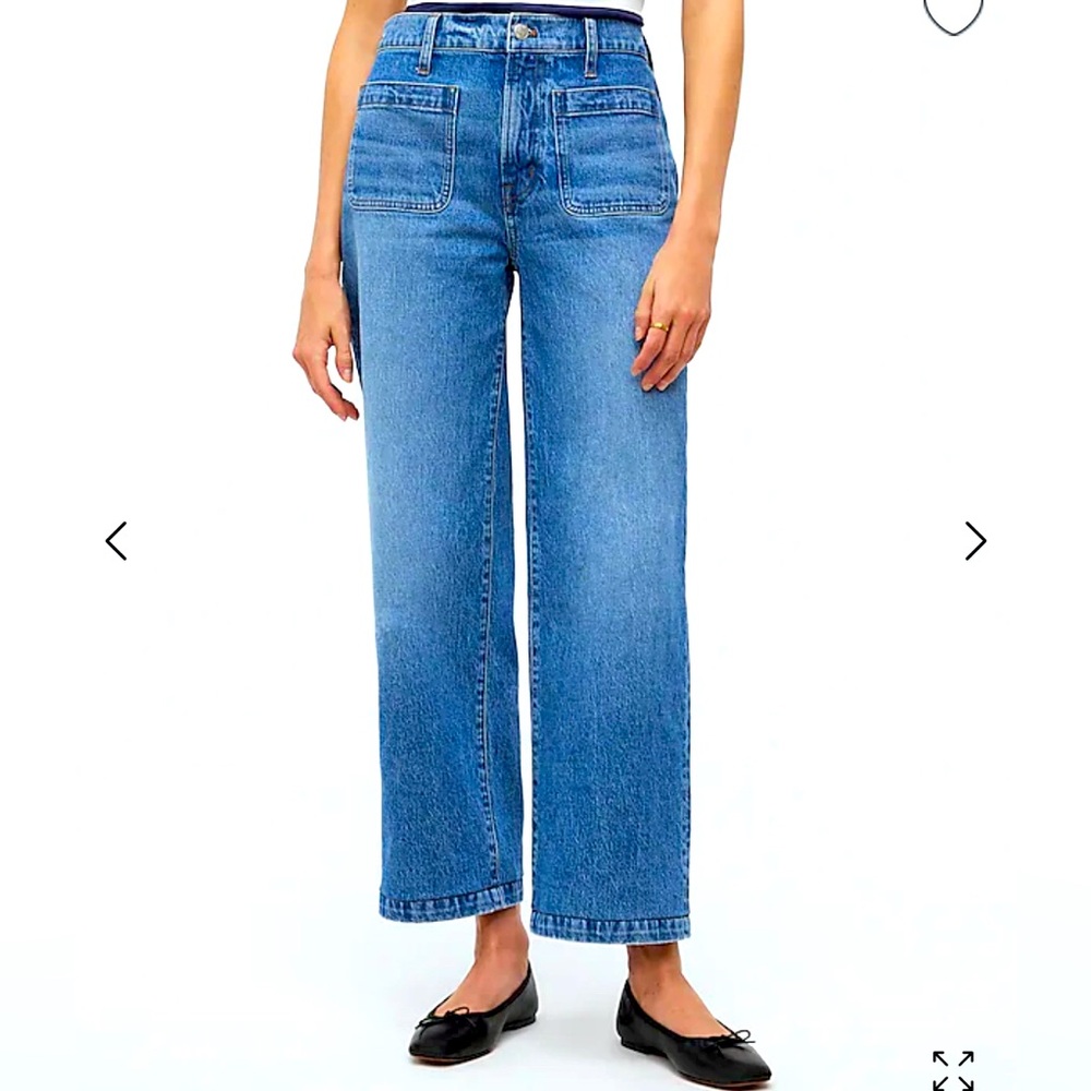 Madewell denim, the emmett wide leg jean in lakecourt wash, size 27